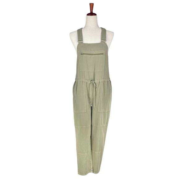 CLOTH & STONE Tencel Utility Drawstring Overall-Style Jumpsuit Green Size XS - Picture 1 of 8